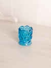 Vintage Small Blue Glass Moon & Star Toothpick Holder