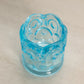 Vintage Light Blue Glass Moon & Star Toothpick Holder