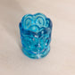 Vintage Small Blue Glass Moon & Star Toothpick Holder