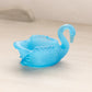 Small Darker Blue Glass Swan Salt Cellar Toothpick Holder