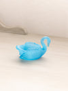 Small Darker Blue Glass Swan Salt Cellar Toothpick Holder
