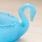 Small Darker Blue Glass Swan Salt Cellar Toothpick Holder