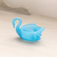 Small Darker Blue Glass Swan Salt Cellar Toothpick Holder