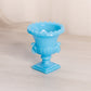 Vintage Small Blue Milk Glass Footed Toothpick Holder with Beaded Rim