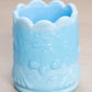 Vintage Small Blue Milk Glass Toothpick Holder Cherry Designs