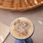 Vintage Small Blue Ribbed Ceramic Vase with Bow Details