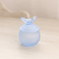 Vintage Small Blue Satin Dresser Set with Tray, Perfume Bottles & Jar