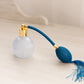 Vintage Small Blue Satin Dresser Set with Tray, Perfume Bottles & Jar