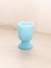 Vintage Small Blue Satin Fenton Paneled Daisy Toothpick Holder