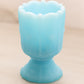 Vintage Small Blue Satin Fenton Paneled Daisy Toothpick Holder