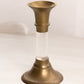 Vintage Small Brass Candlestick with Clear Lucite Stem
