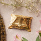 Vintage Small Brass Hinge Lid Divided Stamp Holder