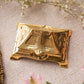 Vintage Small Brass Hinge Lid Divided Stamp Holder