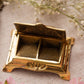 Vintage Small Brass Hinge Lid Divided Stamp Holder