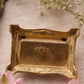 Vintage Small Brass Hinge Lid Divided Stamp Holder