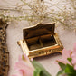 Vintage Small Brass Hinge Lid Divided Stamp Holder