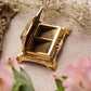 Vintage Small Brass Hinge Lid Divided Stamp Holder
