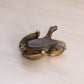 Vintage Small Brass Hinge Lid Frog Figurine