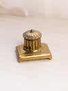 Vintage Small Brass Inkwell with White Ceramic Insert
