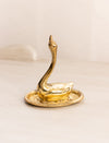Vintage Small Brass Swan Ring Holder