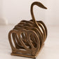 Vintage Small Brass Swan Toast Letter Holder