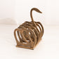 Vintage Small Brass Swan Toast Letter Holder