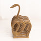 Vintage Small Brass Swan Toast Letter Holder