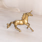 Vintage Small Brass Unicorn Figurine with Head Up
