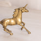Vintage Small Brass Unicorn Figurine with Head Up