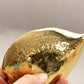 Vintage Small Bright Gold Tone Brass Leaf Trinket Dish