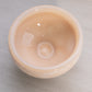 Vintage Small Circular Beige Milk Glass Footed Bowl with Weave Designs