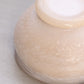 Vintage Small Circular Beige Milk Glass Footed Bowl with Weave Designs