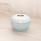 Vintage Small Circular Blue Ceramic Glass Hair Receiver Jar