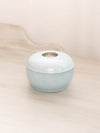 Vintage Small Circular Blue Ceramic Glass Hair Receiver Jar