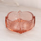 Vintage Small Circular Pink Glass Dish with 4 Pointed Edges