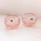 Vintage Small Westmoreland Roselin Pink Glass Rose Bowl with Floral Designs