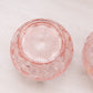 Vintage Small Westmoreland Roselin Pink Glass Rose Bowl with Floral Designs