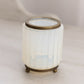Vintage Small Circular White Opaline Glass Dish with Gold Tone Accents