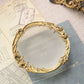Vintage Small Clear Frosted Glass Dish with Gold Tone Floral Rim
