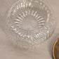 Vintage Small Clear Glass Lidded Jar with Floral Gold Tone Lid
