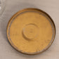 Vintage Small Clear Glass Lidded Jar with Floral Gold Tone Lid