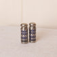 Vintage Small Cobalt Glass & Silver Tone Salt & Pepper Shakers