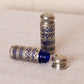 Vintage Small Cobalt Glass & Silver Tone Salt & Pepper Shakers