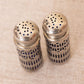 Vintage Small Cobalt Glass & Silver Tone Salt & Pepper Shakers