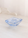 Vintage Small Diamond Gem Shaped Blue Glass Lidded Dish