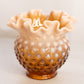 Vintage Small Fenton Amber Opalescent Glass Hobnail Vase