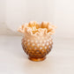 Vintage Small Fenton Amber Opalescent Glass Hobnail Vase