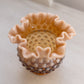 Vintage Small Fenton Amber Opalescent Glass Hobnail Vase