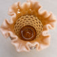 Vintage Small Fenton Amber Opalescent Glass Hobnail Vase