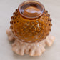 Vintage Small Fenton Amber Opalescent Glass Hobnail Vase